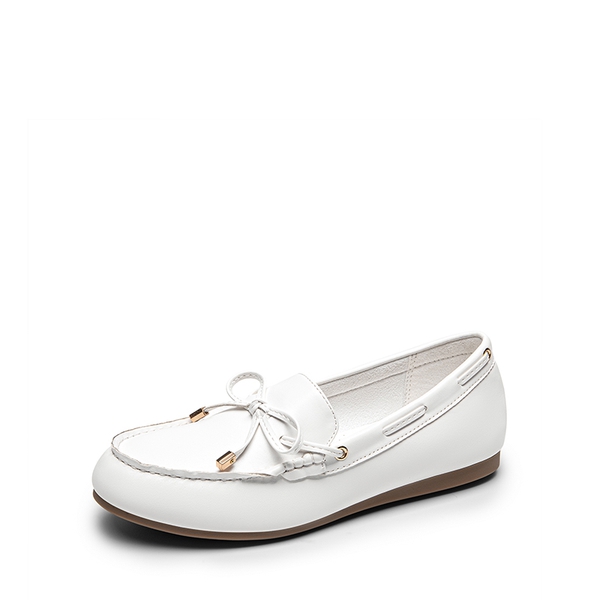 Arch Support Bowknot Loafers - WHITE -  0