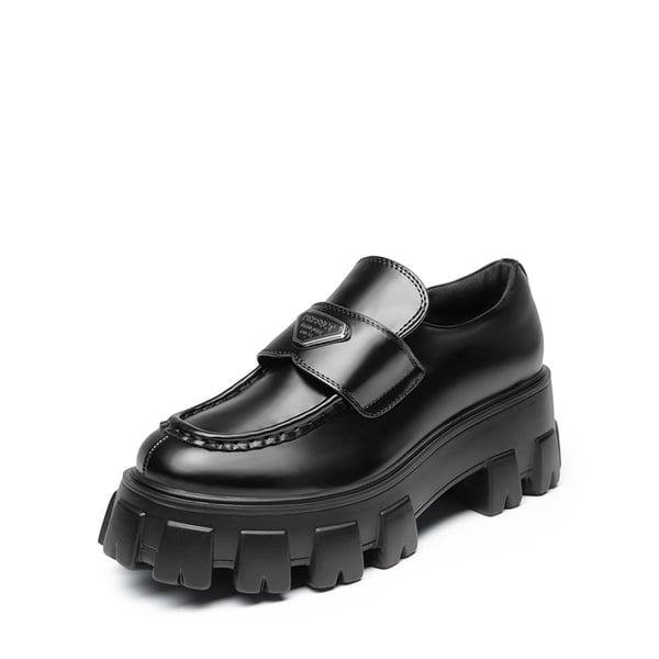 Lug Sole Chunky Platform Loafers  - BLACK -  0
