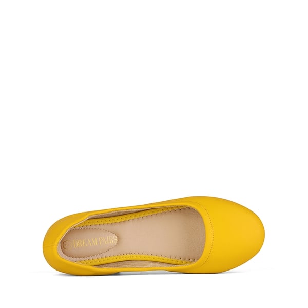 Classic Ballet Flats Shoes - YELLOW - 5