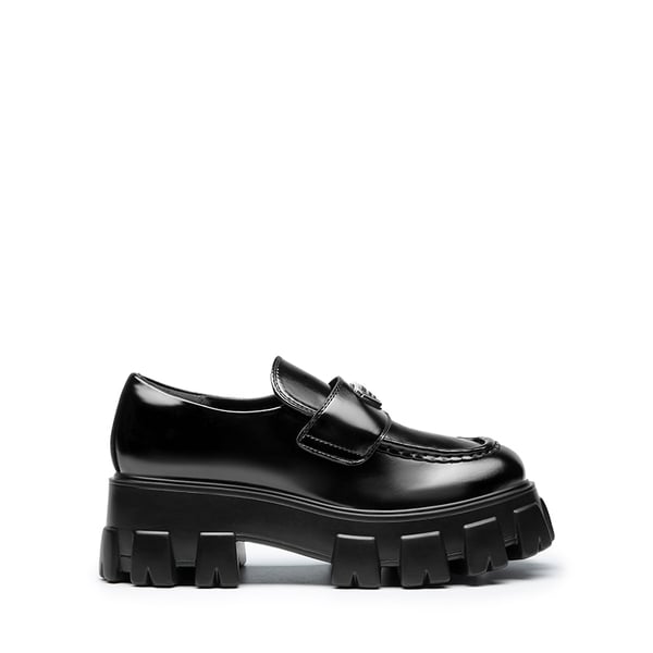 Lug Sole Chunky Platform Loafers  - BLACK-PAT - 3
