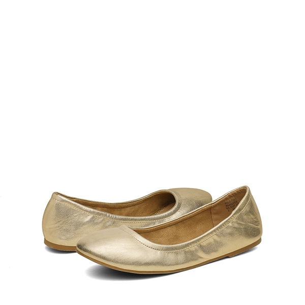 Classic Ballet Flats Shoes - GOLD PU - 4