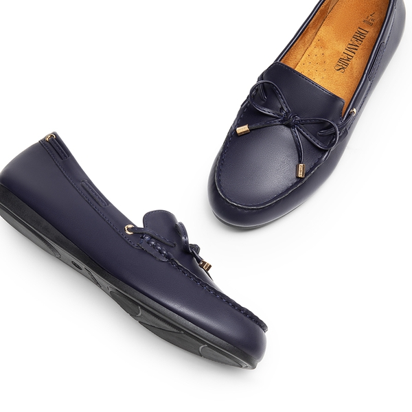 Arch Support Bowknot Loafers - NAVY - 5