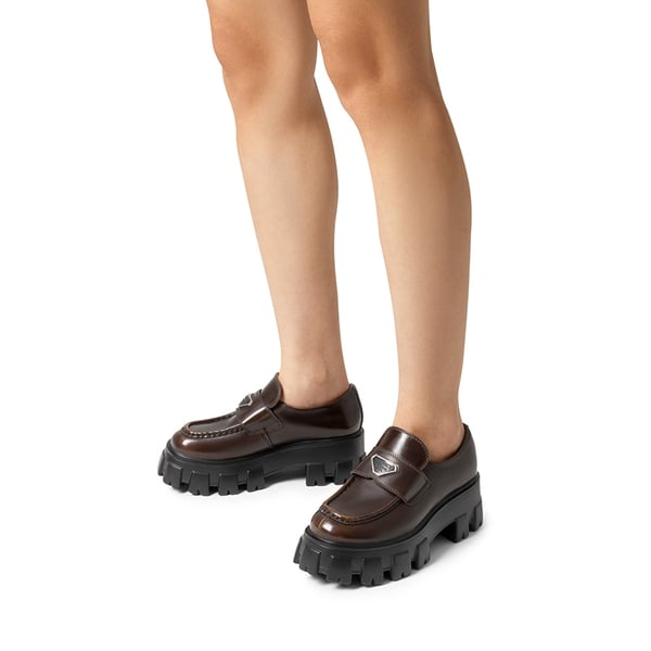 Lug Sole Chunky Platform Loafers  - BROWN - 1