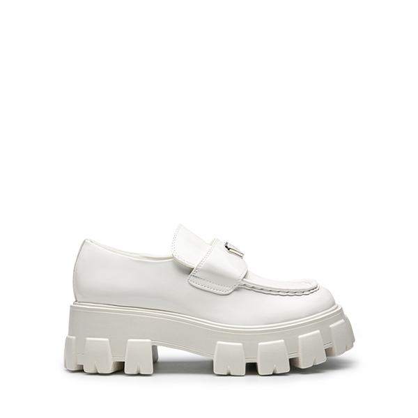 Lug Sole Chunky Platform Loafers  - WHITE - 3