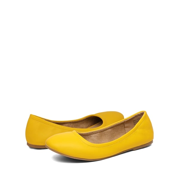 Classic Ballet Flats Shoes - YELLOW - 4