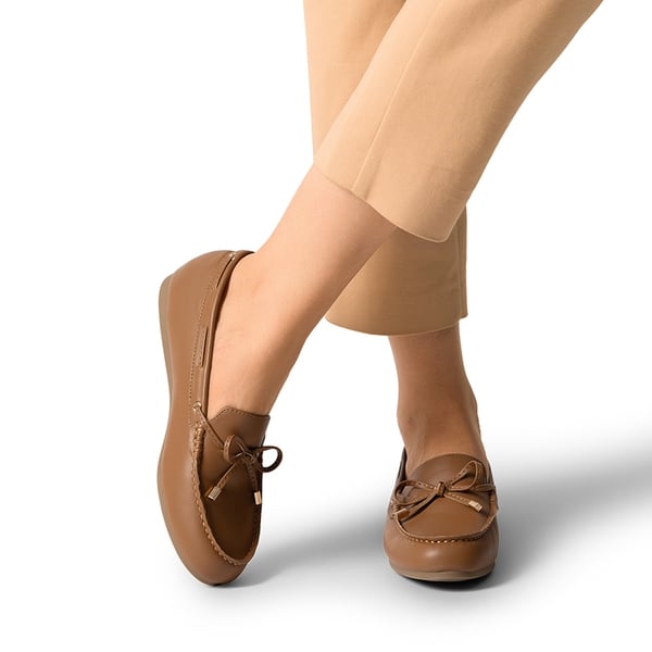 Arch Support Bowknot Loafers - TAN - 1