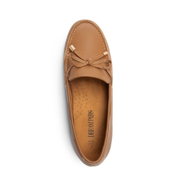 Arch Support Bowknot Loafers - TAN - 4