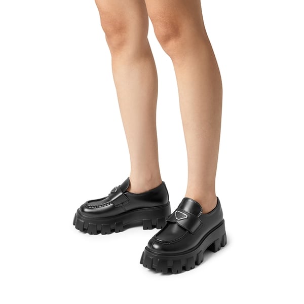 Lug Sole Chunky Platform Loafers  - BLACK - 2