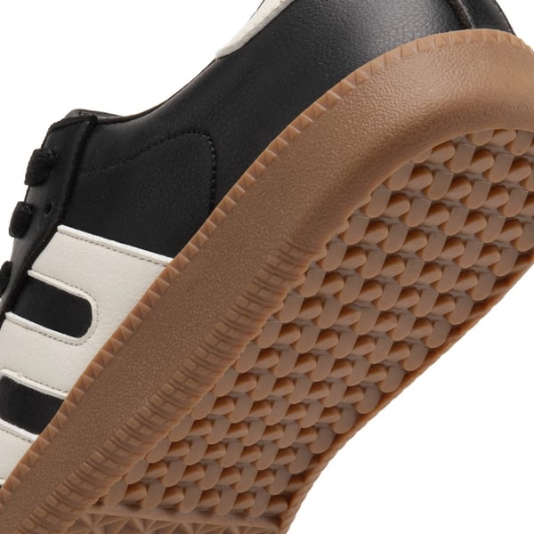 [Nia] Retro Faux Suede Toe Fashion Sneakers - BLACK - 7