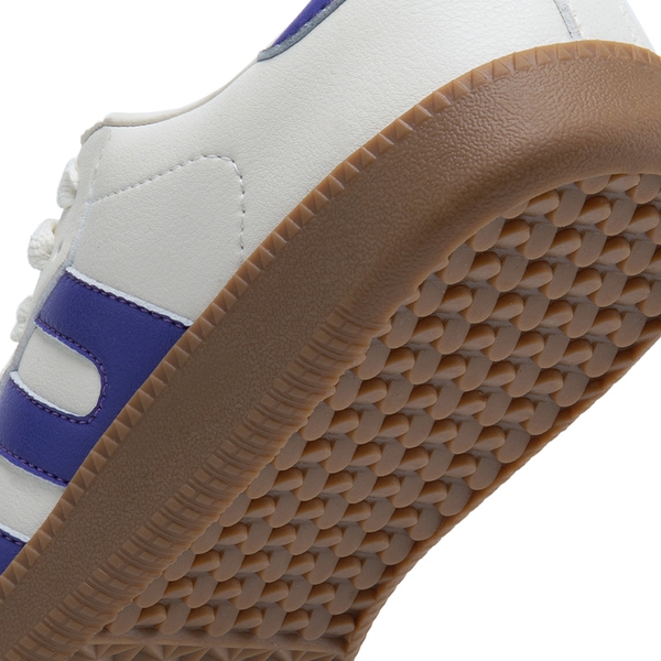 [Nia] Retro Faux Suede Toe Fashion Sneakers - WHITE PURPLE - 7