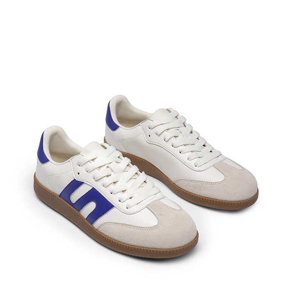 [Nia] Retro Faux Suede Toe Fashion Sneakers - WHITE PURPLE - 4