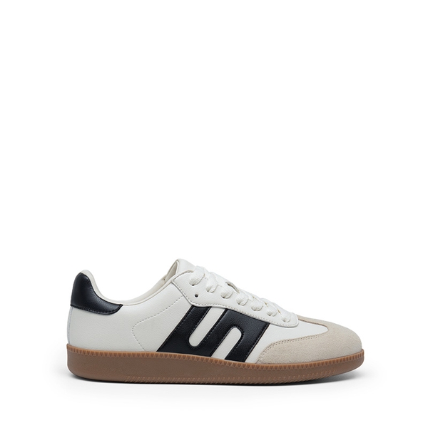 [Nia] Retro Faux Suede Toe Fashion Sneakers - WHITE BLACK - 3