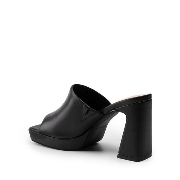 Square Toe Chunky Sandals - BLACK - 4