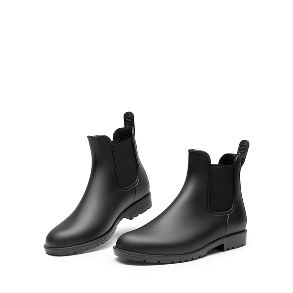 Lightweight Chelsea Rain Boots - BLACK - 5