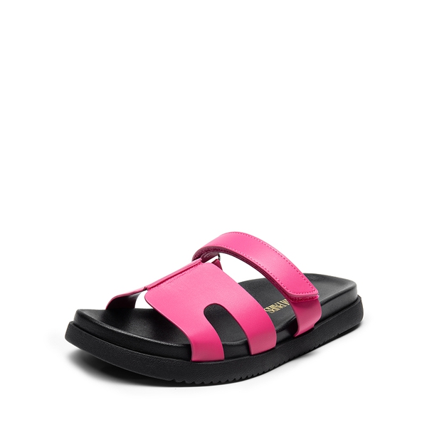 Geometric Cutout Slide Sandals - HOT PINK -  0