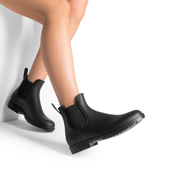 Lightweight Chelsea Rain Boots - BLACK - 1