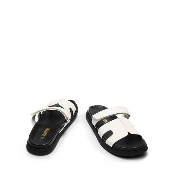 Geometric Cutout Slide Sandals - WHITE - 6