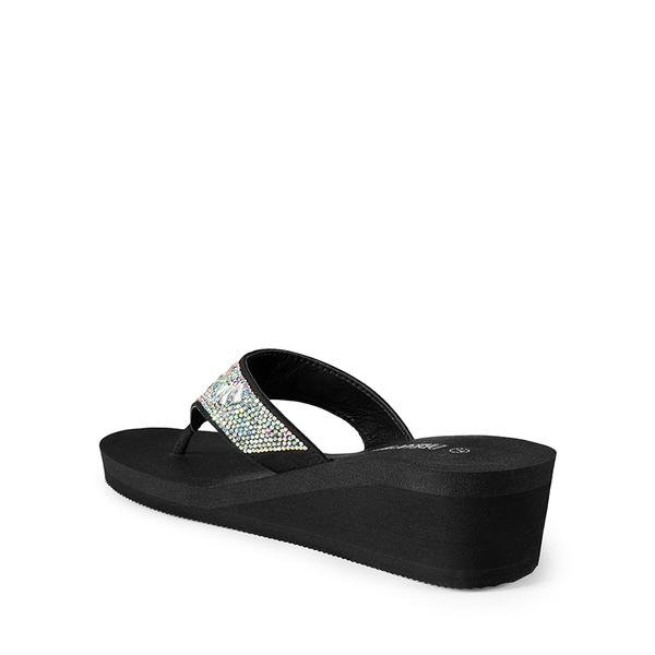 Platform Rhinestone Thong Sandals - MULTI FLOWER - 2