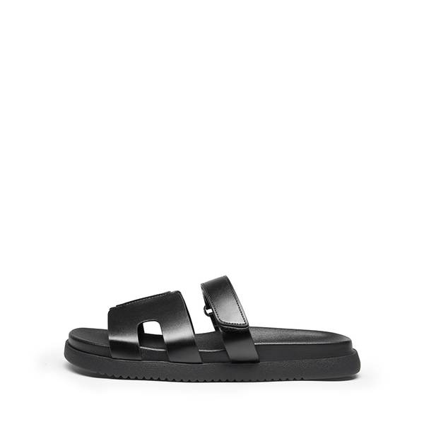 Geometric Cutout Slide Sandals - BLACK - 3