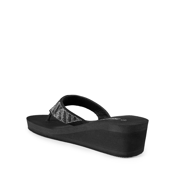 Platform Rhinestone Thong Sandals - RECTANGLE - 2