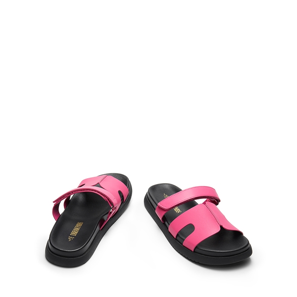 Geometric Cutout Slide Sandals - HOT PINK - 6
