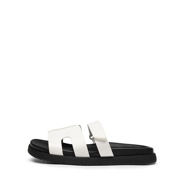 Geometric Cutout Slide Sandals - WHITE - 3