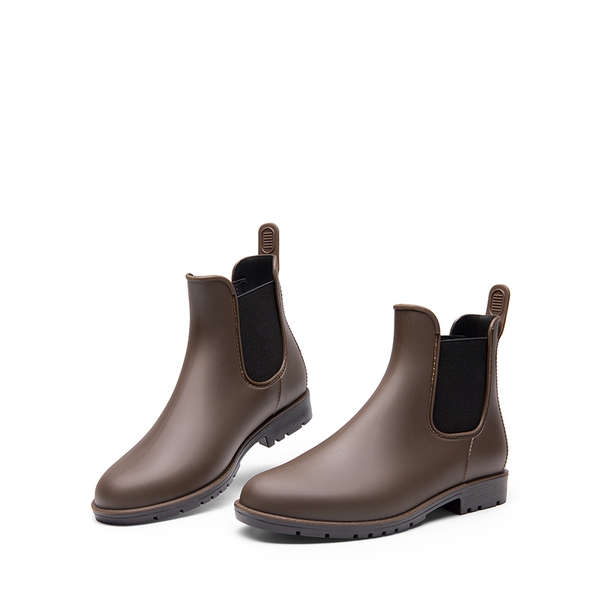 Lightweight Chelsea Rain Boots - DARK BROWN - 5