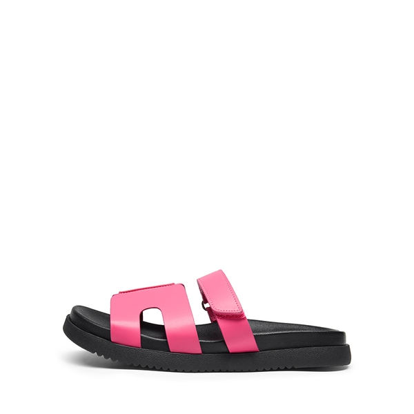 Geometric Cutout Slide Sandals - HOT PINK - 3