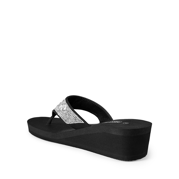 Platform Rhinestone Thong Sandals - FLOWER - 2