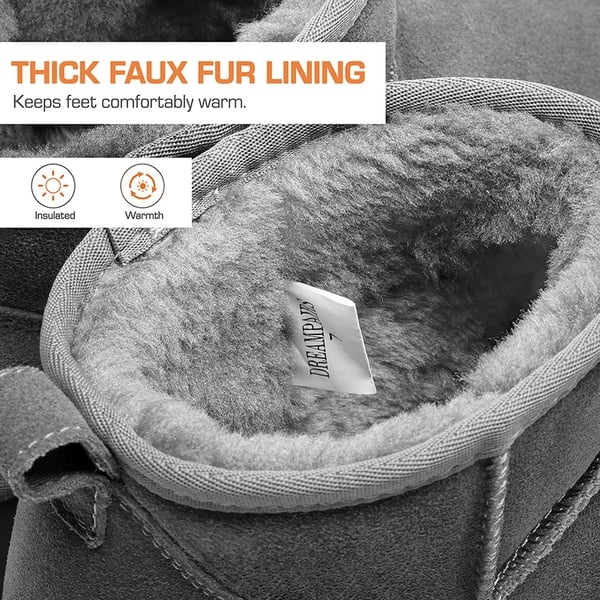 [FuzzyClassic Platform Mini Boot] Suede Platform Ankle Snow Boots - GREY - 7