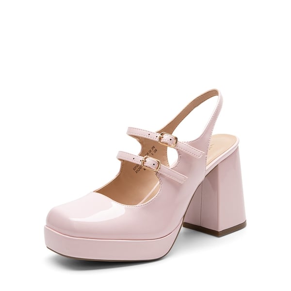 Double-strap Mary Jane Pumps - PINK -  0