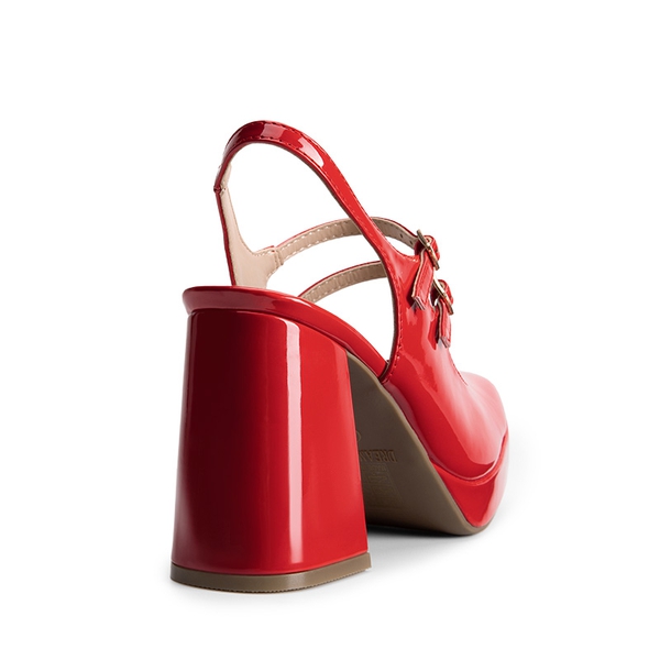 Double-strap Mary Jane Pumps - RED - 4