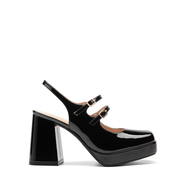 Double-strap Mary Jane Pumps - BLACK - 3