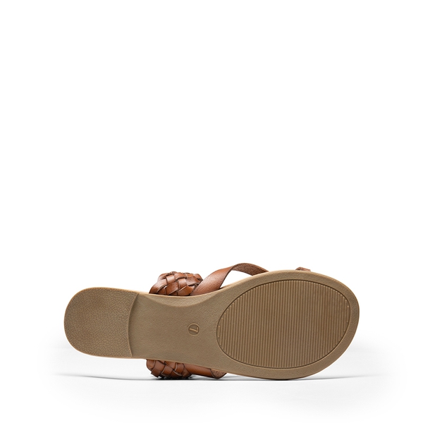 Durable Braided Slide Flat Sandals - BROWN - 4