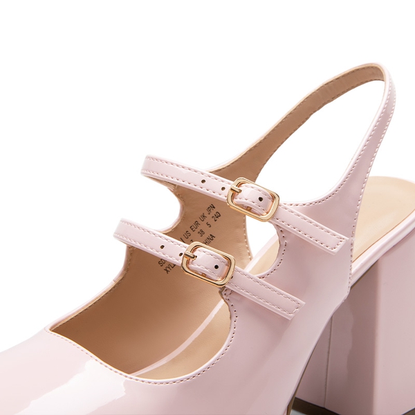 Double-strap Mary Jane Pumps - PINK - 6
