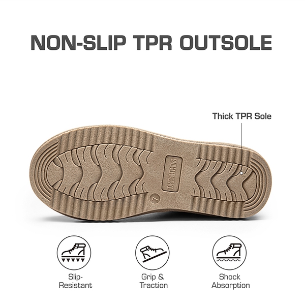 [FuzzyClassic Mini Boot] Splash-Proof Slip-On Suede Snow Boots - SAND - 7