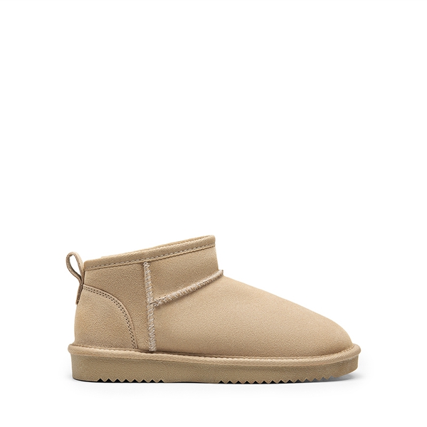 [FuzzyClassic Mini Boot] Splash-Proof Slip-On Suede Snow Boots - SAND - 3