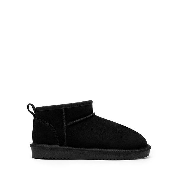[FuzzyClassic Mini Boot] Splash-Proof Slip-On Suede Snow Boots - BLACK - 3