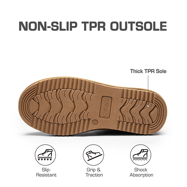 [FuzzyClassic Mini Boot] Splash-Proof Slip-On Suede Snow Boots - CHESTNUT - 7