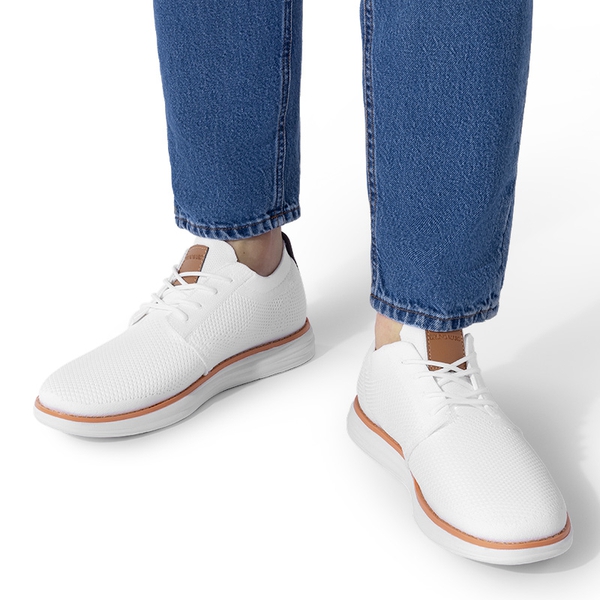[KnitFlex Breeze] Men's Knitted Oxford Sneaker Shoes - WHITE - 6