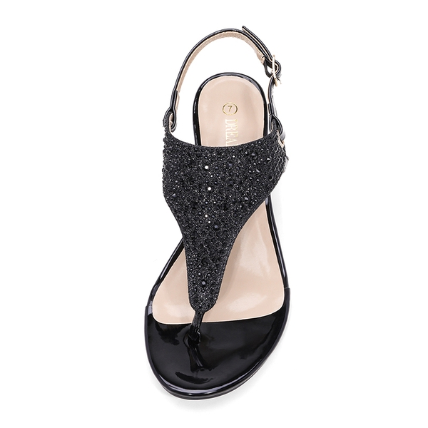 Low Wedge Dress Sandals - BLACK - 3