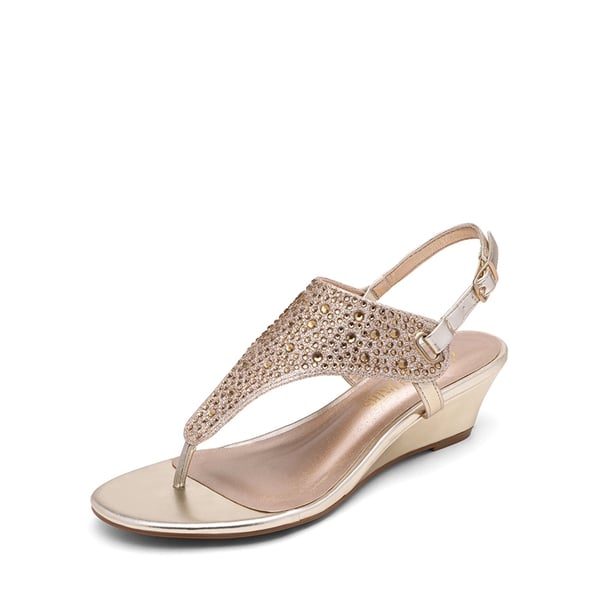 Low Wedge Dress Sandals - GOLD -  0