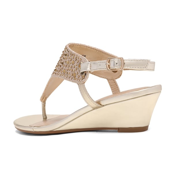 Low Wedge Dress Sandals - GOLD - 2