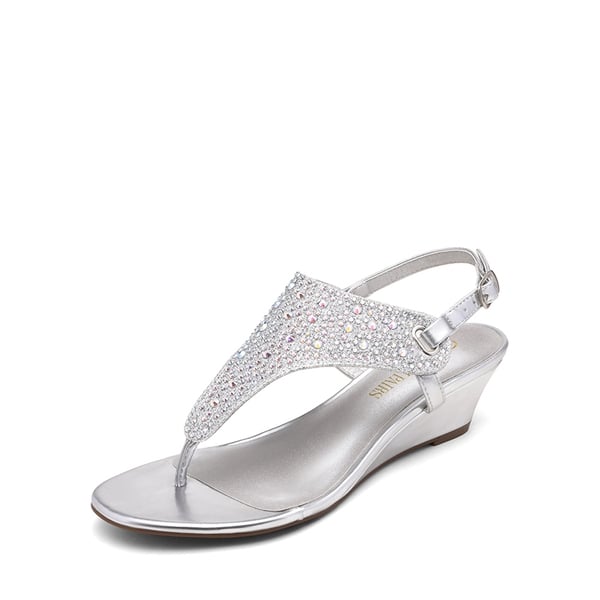 Low Wedge Dress Sandals - SILVER -  0