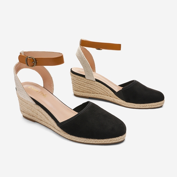 Low Wedge Espadrilles - BLACK - 3