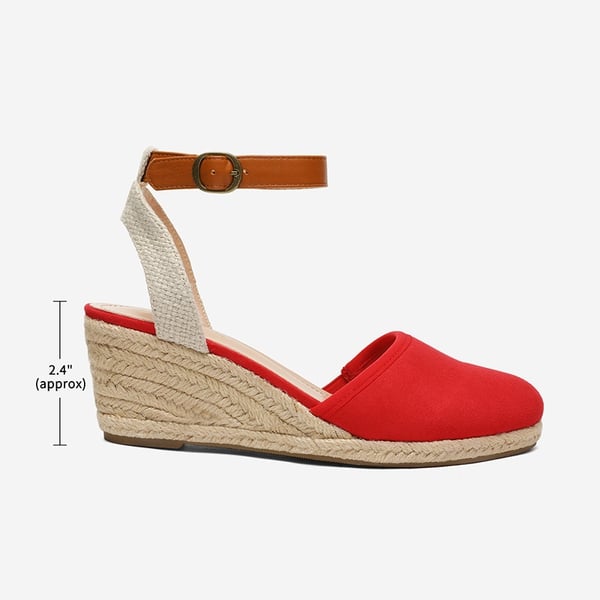 Low Wedge Espadrilles - RED - 1