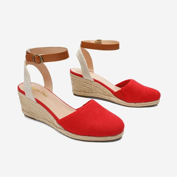 Low Wedge Espadrilles - RED - 3