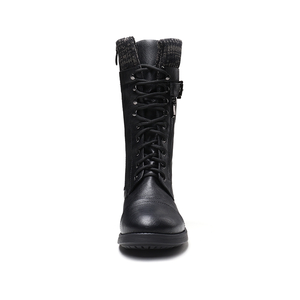 Winter Mid Calf Riding Boots - BLACK - 3