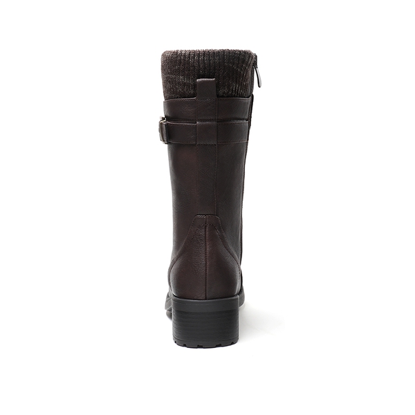 Winter Mid Calf Riding Boots - BROWN - 2