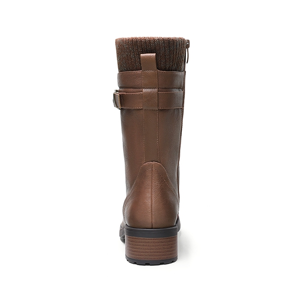 Winter Mid Calf Riding Boots - CAMEL - 2